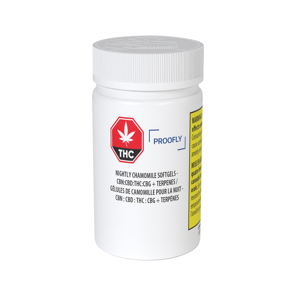 Nightly Chamomile Softgels - CBN:CBD:THC:CBG + Terpenes (30 caps)