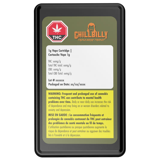 Chillbilly Direct Delivery has high potency cannabis vape carts available to order. Heritage Direct Delivery has stock during the BCGEU Strike.